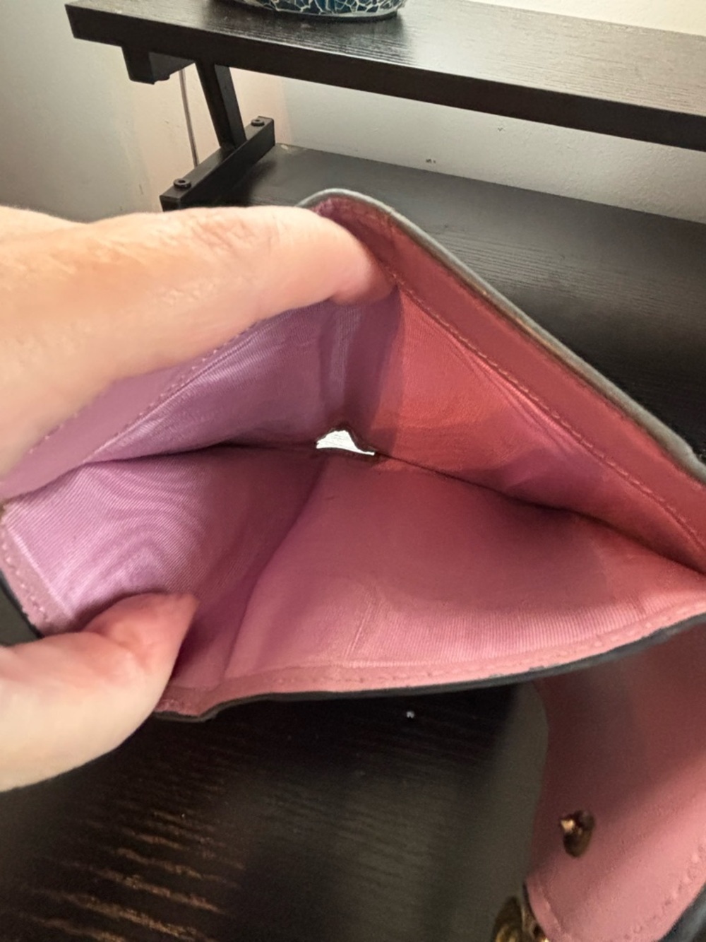Authentic Christian Dior Saddle Lotus Wallet – Pink Grained Goatskin - Picture 9 of 12